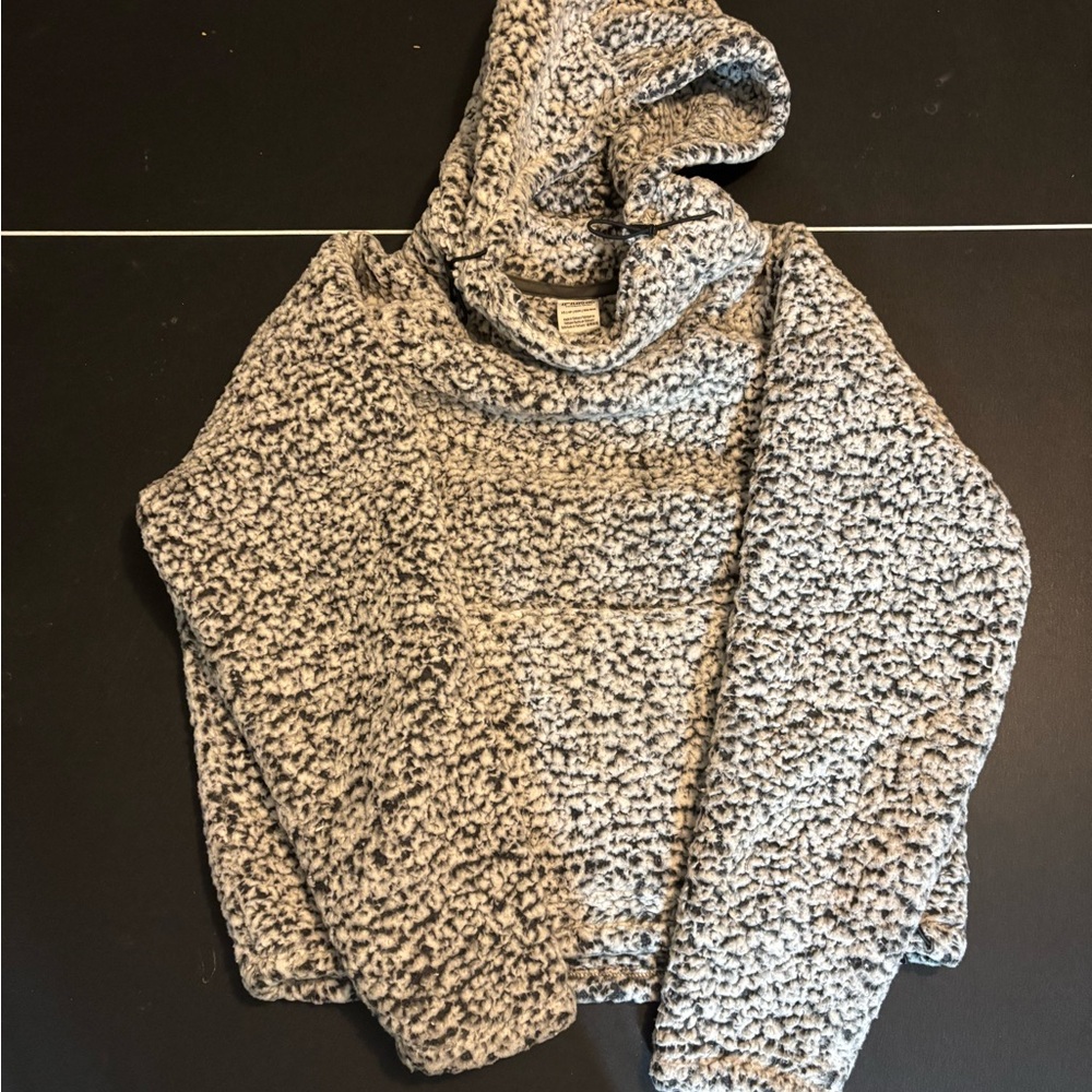 PINK Victoria's Secret Textured Gray Cowl Sweater